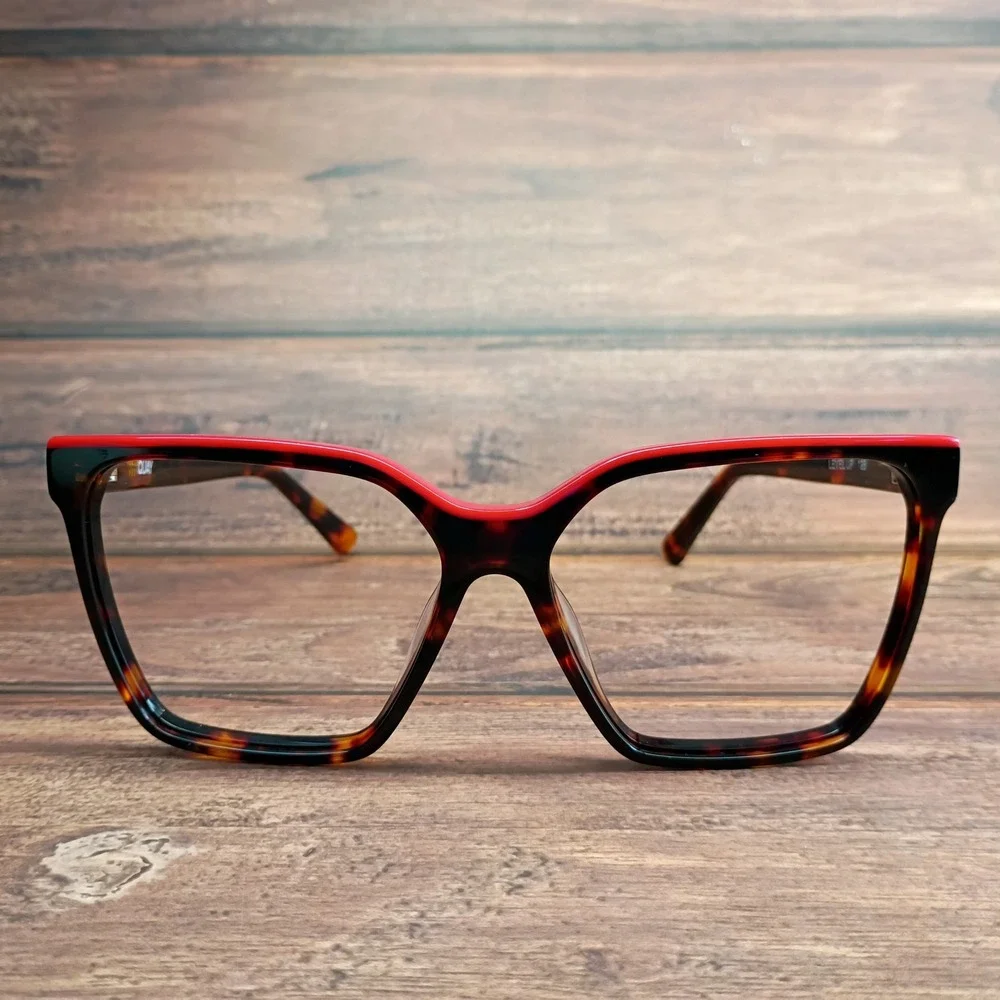 Quay Level Up 126 Tortoise Shell and Red Square Eyeglass Frames